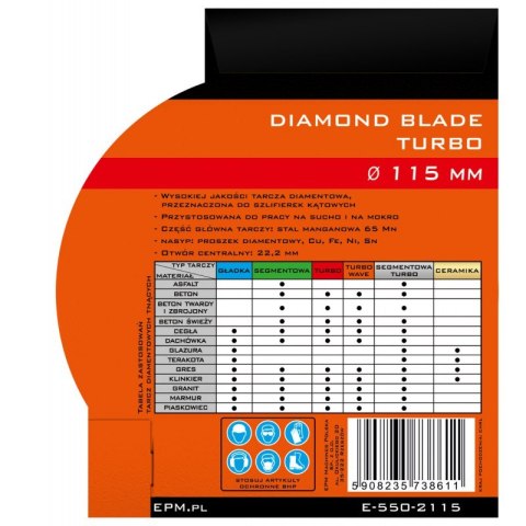 TARCZA DIAMENTOWA TURBO 180MM TARCZA DIAMENTOWA TURBO 180MM