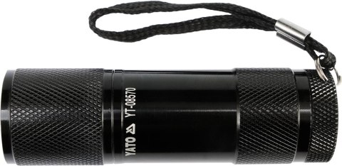 LATARKA ALUMINIOWA, 9LED, CZARNA LATARKA ALUMINIOWA, 9LED, CZARNA
