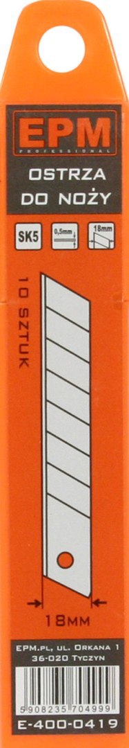 OSTRZA 18MM 10 SZTUK OSTRZA 18MM 10 SZTUK