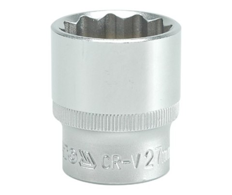 NASADKA KRÓTKA 12-KĄTNA CHROMOWANA 1/2'' 27MM NASADKA KRÓTKA 12-KĄTNA CHROMOWANA 1/2'' 27MM