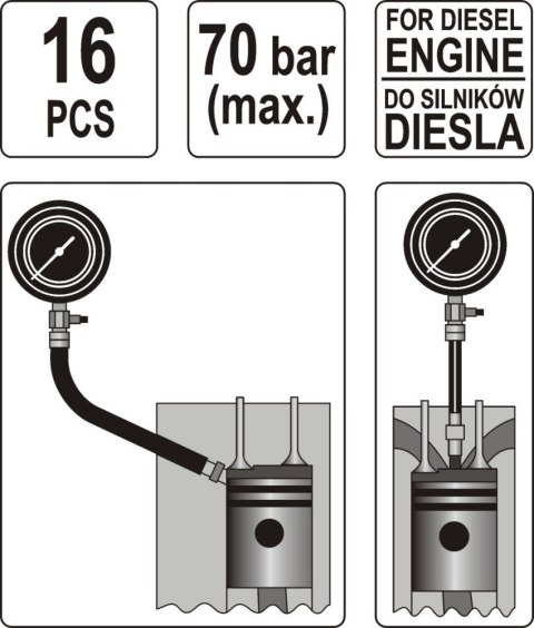 MIERNIK CIŚNIENIA SPRĘŻANIA DIESEL 16 CZĘŚCI MIERNIK CIŚNIENIA SPRĘŻANIA DIESEL 16 CZĘŚCI