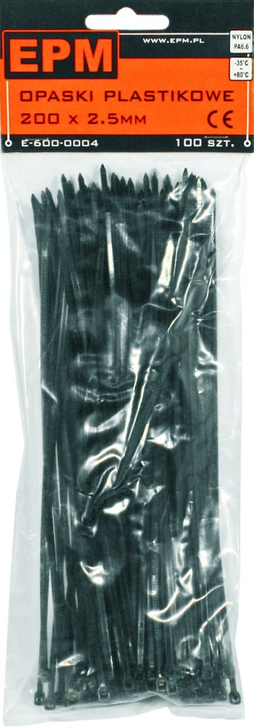 OPASKI PLASTIKOWE PA6.6 100SZT. CZARNE 430*4.8 OPASKI PLASTIKOWE PA6.6 100SZT. CZARNE 430*4.8