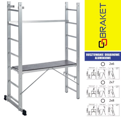 RUSZTOWANIE ALUMINIOWE DRABINOWE ECO 2X8 RUSZTOWANIE ALUMINIOWE DRABINOWE ECO 2X8