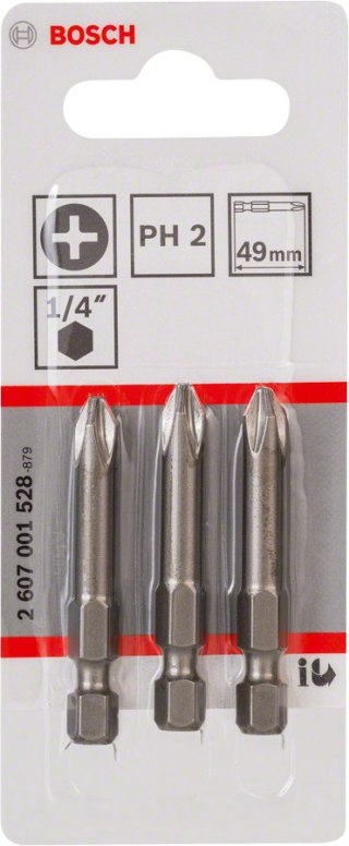 BIT, GROT, KOŃCÓWKA PH2 L-49MM EH 3PCS