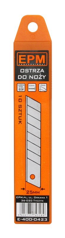 OSTRZA ŁAMANE 25MM 10 SZTUK OSTRZA ŁAMANE 25MM 10 SZTUK