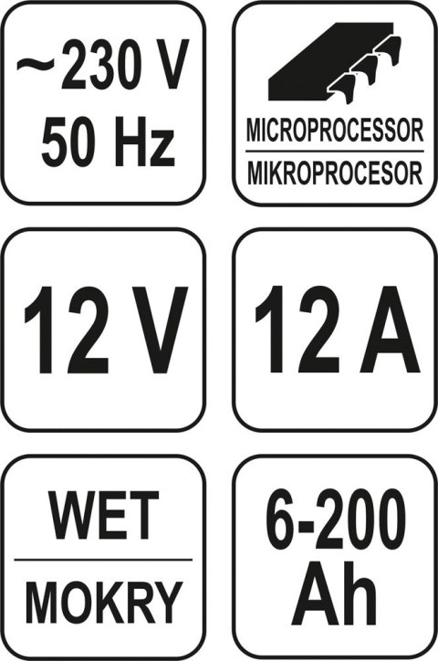 PROSTOWNIK ELEKTRONICZNY 12V 12A 6-200A PROSTOWNIK ELEKTRONICZNY 12V 12A 6-200A