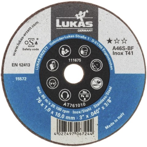 TARCZA PŁASKA T1A 50*1.0*6.0 A46S-BF INOX PREMIUMFLEX TARCZA PŁASKA T1A 50*1.0*6.0 A46S-BF INOX PREMIUMFLEX