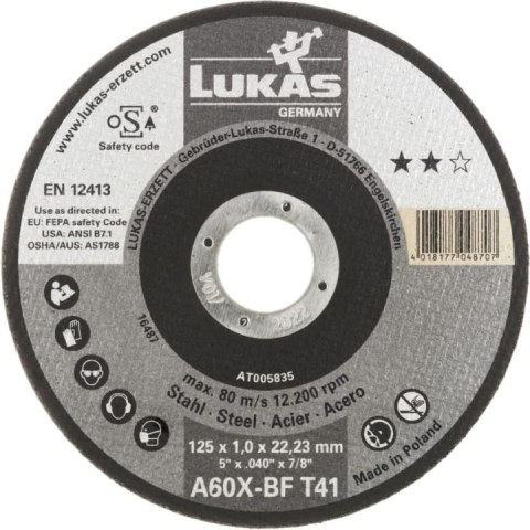 TARCZA PŁASKA T1A 125*1.0*22 A60X-BF PROMAX BEST LIFE TARCZA PŁASKA T1A 125*1.0*22 A60X-BF PROMAX BEST LIFE
