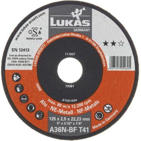 TARCZA PŁASKA T1A 125*1.0*22 A60N-BF PROMAX ALUMINIUM TARCZA PŁASKA T1A 125*1.0*22 A60N-BF PROMAX ALUMINIUM