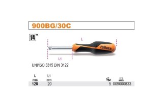 POKRĘTŁO Z ZABIERAKIEM KRÓTKIE 1/4'' 128MM