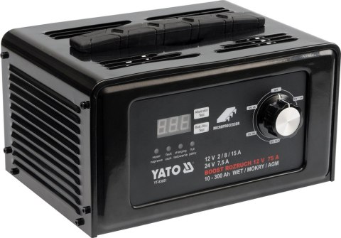 PROSTOWNIK ELEKTRONICZNY Z WSPOMAGANIEM ROZRUCHU 12/24V 15A PROSTOWNIK ELEKTRONICZNY Z WSPOMAGANIEM ROZRUCHU 12/24V 15A
