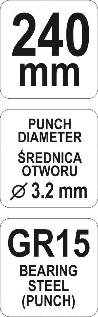 SZCZYPCE DO DZIURKOWANIA BLACH 240MM SZCZYPCE DO DZIURKOWANIA BLACH 240MM