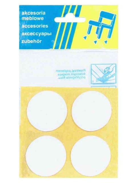 PODKŁADKA FILCOWA BLISTER BIAŁA FI 40MM - 4SZT PODKŁADKA FILCOWA BLISTER BIAŁA FI 40MM - 4SZT