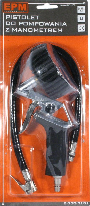 PISTOLET DO POMPOWANIA KÓŁ Z MANOMETREM PISTOLET DO POMPOWANIA KÓŁ Z MANOMETREM