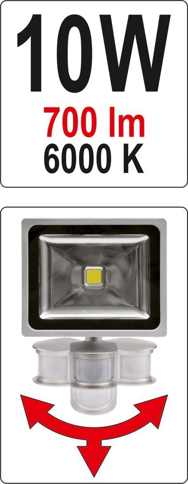 REFLEKTOR DIODOWY Z CZUJNIKIEM RUCHU 10W 700LM COB REFLEKTOR DIODOWY Z CZUJNIKIEM RUCHU 10W 700LM COB