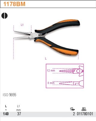 SZCZYPCE PÓŁOKRĄGŁE DLA ELEKTRONIKÓW 140MM
