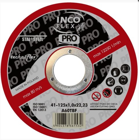 TARCZA PŁASKA T1A 125*1.0*22 A60TBF-PRO TARCZA PŁASKA T1A 125*1.0*22 A60TBF-PRO