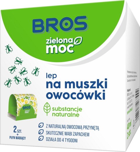 ZIELONA MOC LEP NA MUSZKI OWOCÓWKI 2 SZT ZIELONA MOC LEP NA MUSZKI OWOCÓWKI 2 SZT