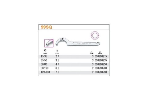 KLUCZ HAKOWY Z PAZUREM PRZEGUBOWY 120-180MM KLUCZ HAKOWY Z PAZUREM PRZEGUBOWY 120-180MM