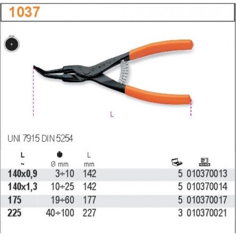 SZCZYPCE DO PIERŚCIENI ZEWNĘTRZNE ODGIĘTE 225MM SZCZYPCE DO PIERŚCIENI ZEWNĘTRZNE ODGIĘTE 225MM