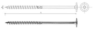 WKRĘT DO DREWNA Z KOŁNIERZEM NA TORX OCYNKOWANY 10*300MM T40