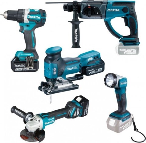 ZESTAW COMBO 18V DDF484+DGA513+DHR202+DJV181+DML802 ZESTAW COMBO 18V DDF484+DGA513+DHR202+DJV181+DML802