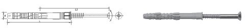 DYBEL RAMOWY Z WKRĘTEM KRZYŻOWYM 8*140MM DYBEL RAMOWY Z WKRĘTEM KRZYŻOWYM 8*140MM