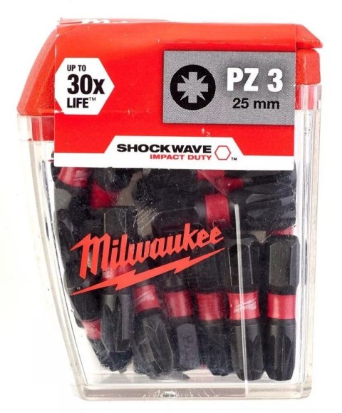 BIT, GROT, KOŃCÓWKA SHOCKWAVE PZ3 25MM 25 SZT. BIT, GROT, KOŃCÓWKA SHOCKWAVE PZ3 25MM 25 SZT.