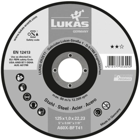 TARCZA PŁASKA T1A 125*2.5*22 A30X-BF PROMAX BEST LIFE TARCZA PŁASKA T1A 125*2.5*22 A30X-BF PROMAX BEST LIFE