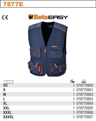 KAMIZELKA ROBOCZA EASY Z KIESZENIAMI GRANATOWA 7877E XL