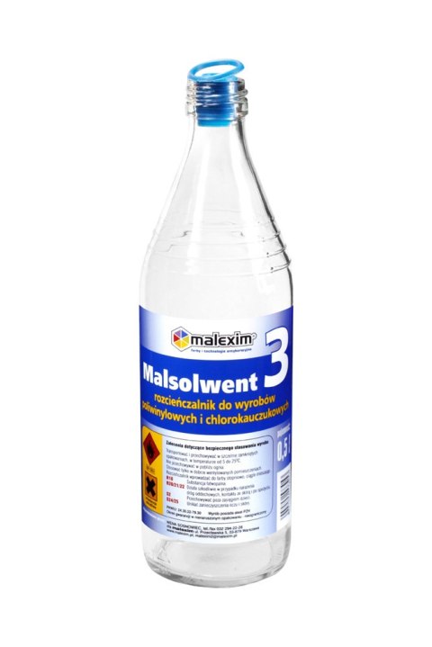 ROZPUSZCZALNIK MALSOLWENT 3 DO POLIWINYL. I CHLOROKAU. 0.5L ROZPUSZCZALNIK MALSOLWENT 3 DO POLIWINYL. I CHLOROKAU. 0.5L