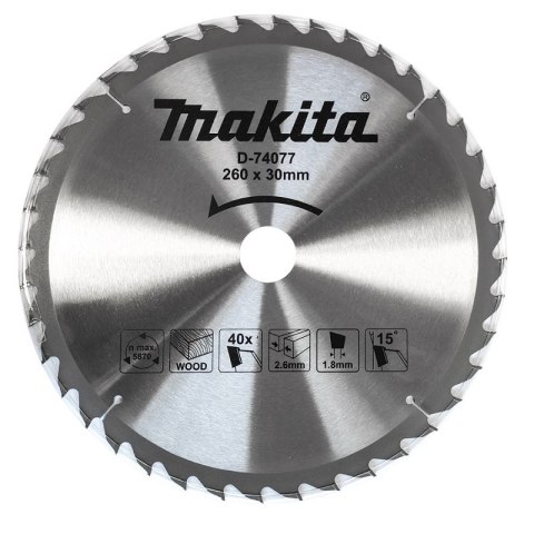 TARCZA TNĄCA 260*30*40T TARCZA TNĄCA 260*30*40T