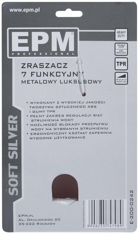 ZRASZACZ PISTOLETOWY 7-FUNKCYJNY SOFT SILVER ZRASZACZ PISTOLETOWY 7-FUNKCYJNY SOFT SILVER
