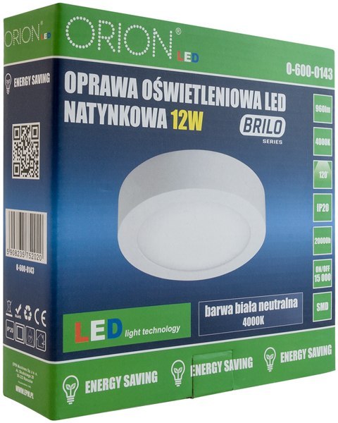 PANEL LED NATYNKOWY OKRĄGŁY BRILO 120MM, 6W, 480LM PANEL LED NATYNKOWY OKRĄGŁY BRILO 120MM, 6W, 480LM