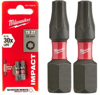BIT, GROT, KOŃCÓWKA TORX TX27 25MM 2 SZT,