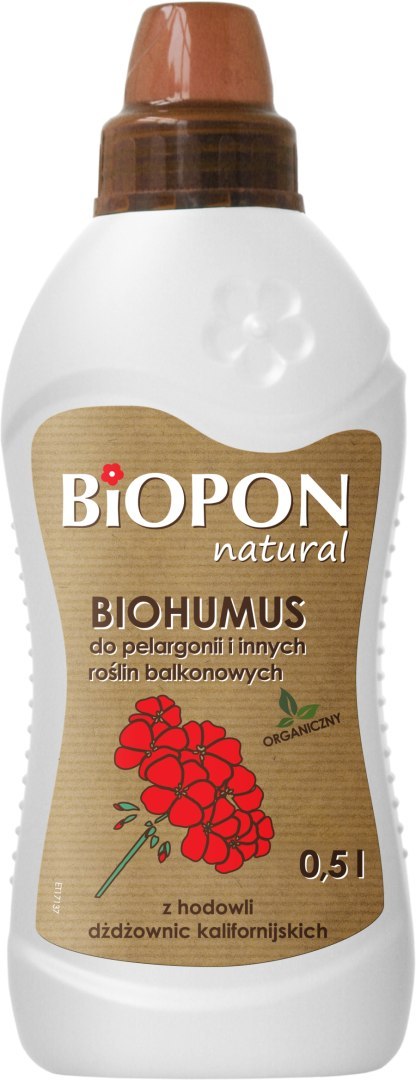 BIOHUMUS - DO . PELARGONII I INNYCH ROŚLIN, BALKONOWYCH 0.5L BIOHUMUS - DO . PELARGONII I INNYCH ROŚLIN, BALKONOWYCH 0.5L