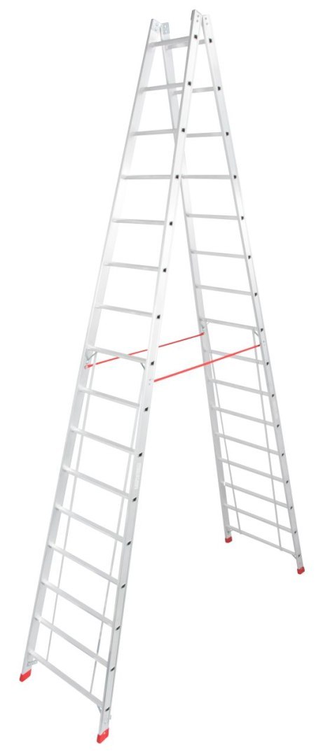 DRABINA ALUMINIOWA 2-ELEMENTOWA STABILO 2*16 SZCZEBLI DRABINA ALUMINIOWA 2-ELEMENTOWA STABILO 2*16 SZCZEBLI