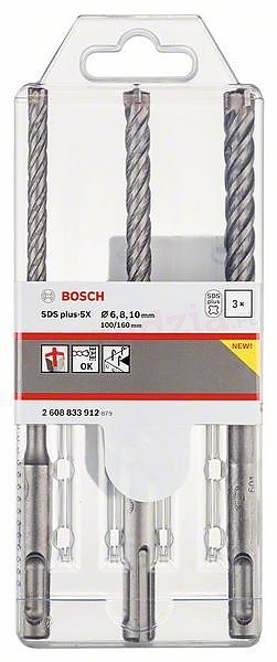 ZESTAW 3-CZĘŚCIOWY WIERTEŁ DO MŁOTÓW SDS-PLUS-5X 6/8/10*160 ZESTAW 3-CZĘŚCIOWY WIERTEŁ DO MŁOTÓW SDS-PLUS-5X 6/8/10*160