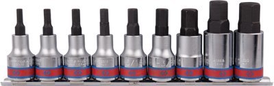 ZESTAW NASADEK Z KOŃCÓWKĄ HEX 1/2'' 9 CZ. KRÓTKIE 3/16'-5/8 ZESTAW NASADEK Z KOŃCÓWKĄ HEX 1/2'' 9 CZ. KRÓTKIE 3/16'-5/8