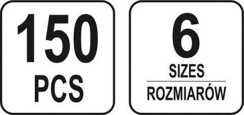 ZESTAW ZAWLECZEK SPRĘŻYSTCH MIX 150SZT ZESTAW ZAWLECZEK SPRĘŻYSTCH MIX 150SZT