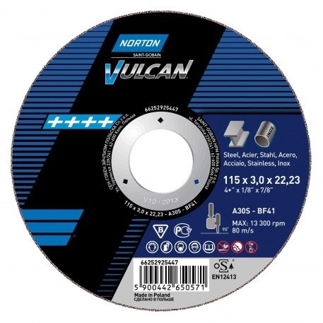 TARCZA DO METALU VULCAN 125*1.6*22.23 TARCZA DO METALU VULCAN 125*1.6*22.23