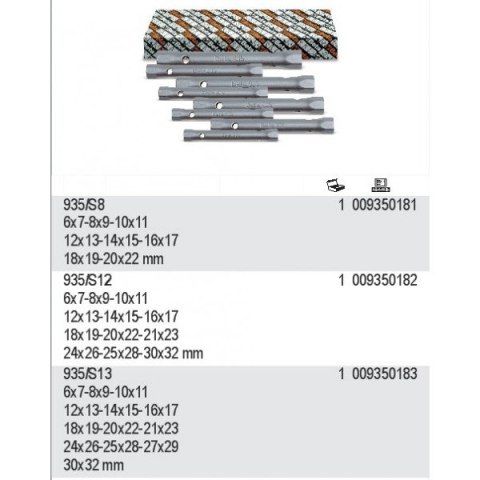 KPL.KLUCZY RUROWYCH DWUSTR.6-32MM 13 SZTUK KPL.KLUCZY RUROWYCH DWUSTR.6-32MM 13 SZTUK