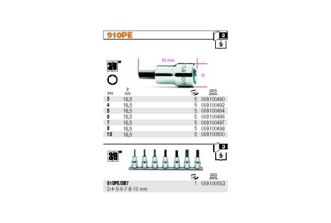 NASADKA 3/8'' Z KOŃCÓWKĄ TRZPIENIOWĄ NASADKA 3/8'' Z KOŃCÓWKĄ TRZPIENIOWĄ