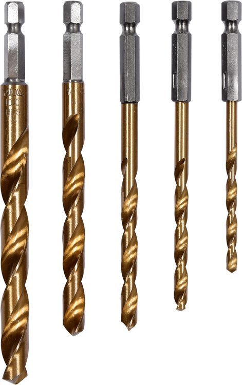 WIERTŁA DO MET 5SZT 4-10MM HEX TYTANOWA POWŁOKA WIERTŁA DO MET 5SZT 4-10MM HEX TYTANOWA POWŁOKA