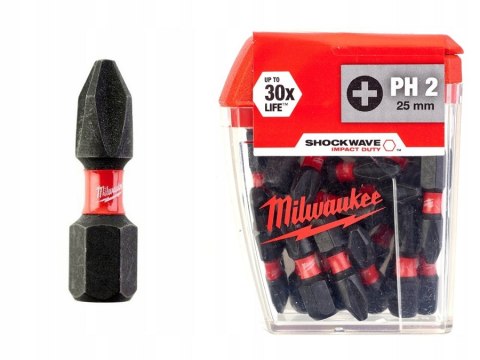 BIT, GROT, KOŃCÓWKA SHOCKWAVE PH2 25MM 25 SZT. BIT, GROT, KOŃCÓWKA SHOCKWAVE PH2 25MM 25 SZT.