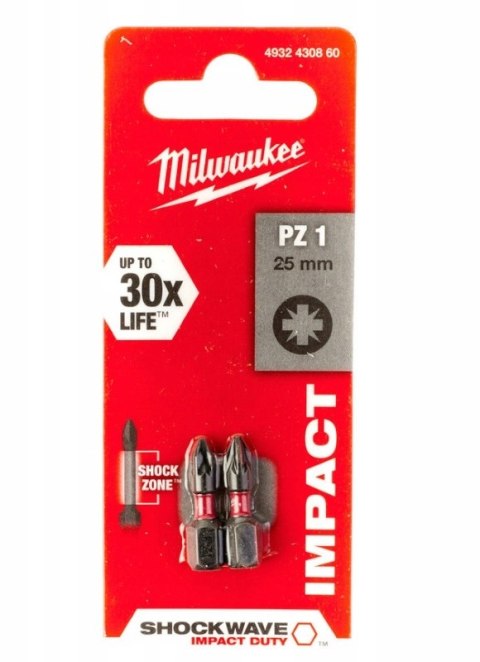 BIT, GROT, KOŃCÓWKA SHOCKWAVE PZ1 25MM 2 SZT. BIT, GROT, KOŃCÓWKA SHOCKWAVE PZ1 25MM 2 SZT.