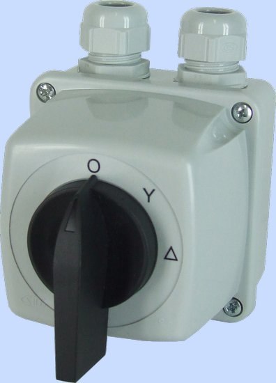 ŁĄCZNIK KRZYWKOWY 0-T-G IP44 ŁUK E25-23 W OBUDOWIE ŁĄCZNIK KRZYWKOWY 0-T-G IP44 ŁUK E25-23 W OBUDOWIE