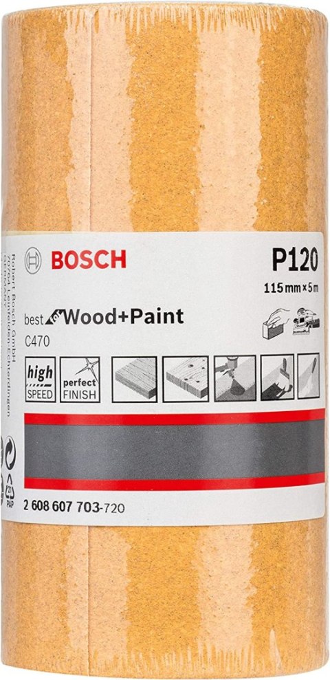 ROLKA SZLIFIERSKA BEST F/WOOD 115MM*5M P120 ROLKA SZLIFIERSKA BEST F/WOOD 115MM*5M P120
