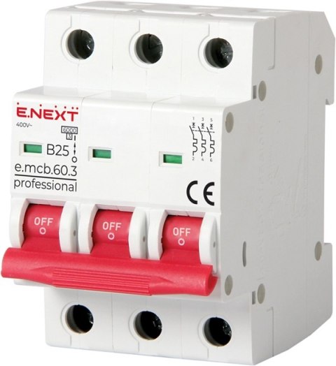 WYŁĄCZNIK NADPRĄDOWY MCB.PRO60 3P B25A 6KA WYŁĄCZNIK NADPRĄDOWY MCB.PRO60 3P B25A 6KA