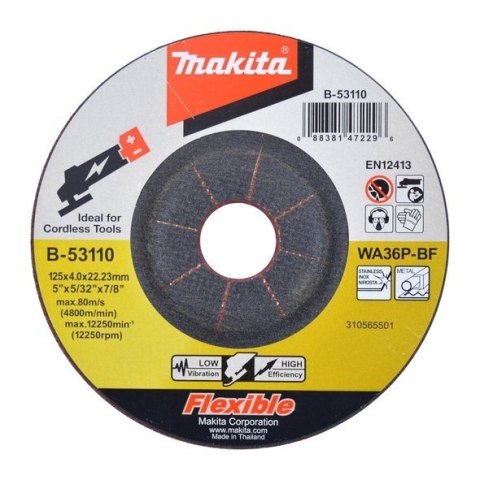 ELASTYCZNA TARCZA SZLIFIERSKA 125X4X22,23MM ELASTYCZNA TARCZA SZLIFIERSKA 125X4X22,23MM